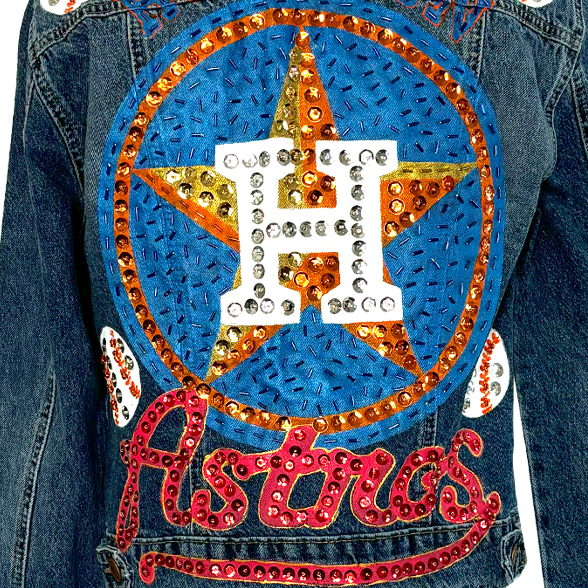 Astros Circle Denim Jacket M