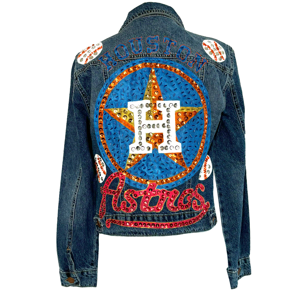 Astros Circle Denim Jacket M