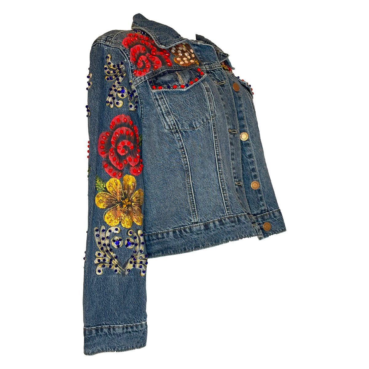 Gold and Red Flowers Jacket S Sold out