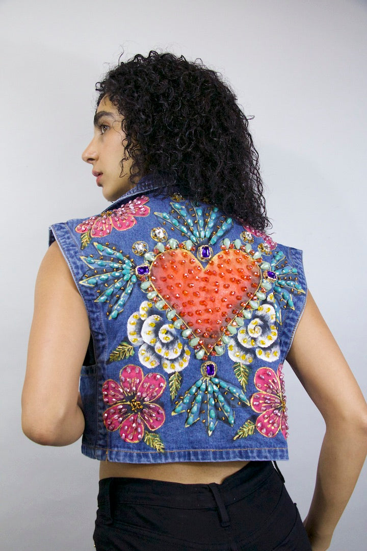 Sacred Heart & Blooms Vest SOLD