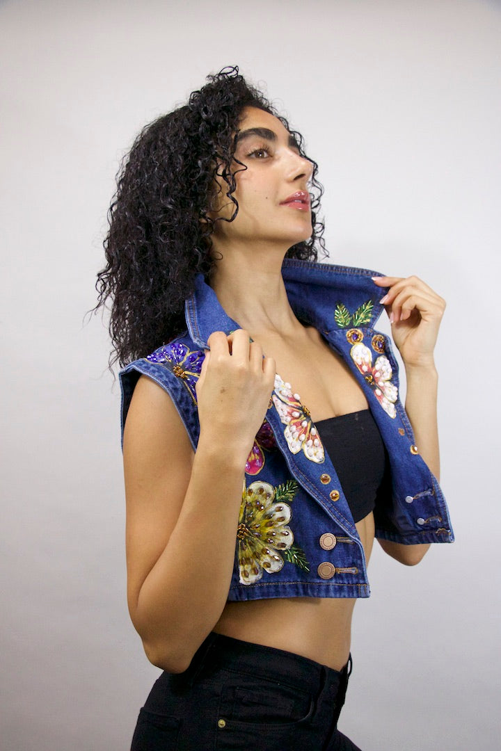 Floral  Bloom Vest SOLD