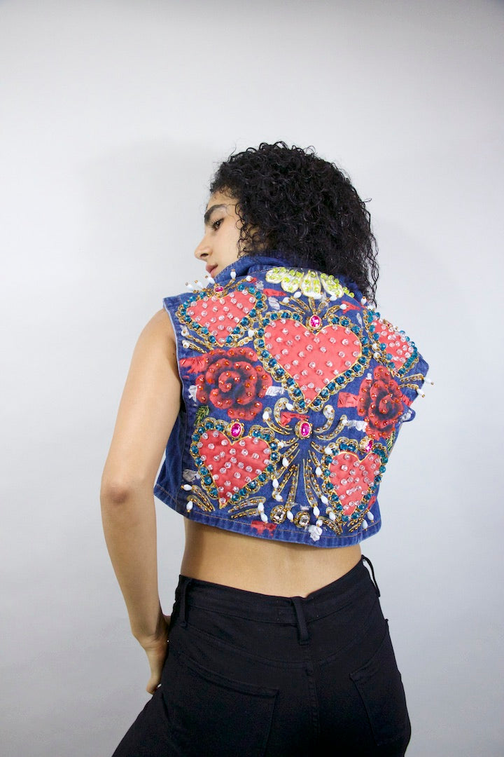 Roses & Hearts Statement Vest SOLD