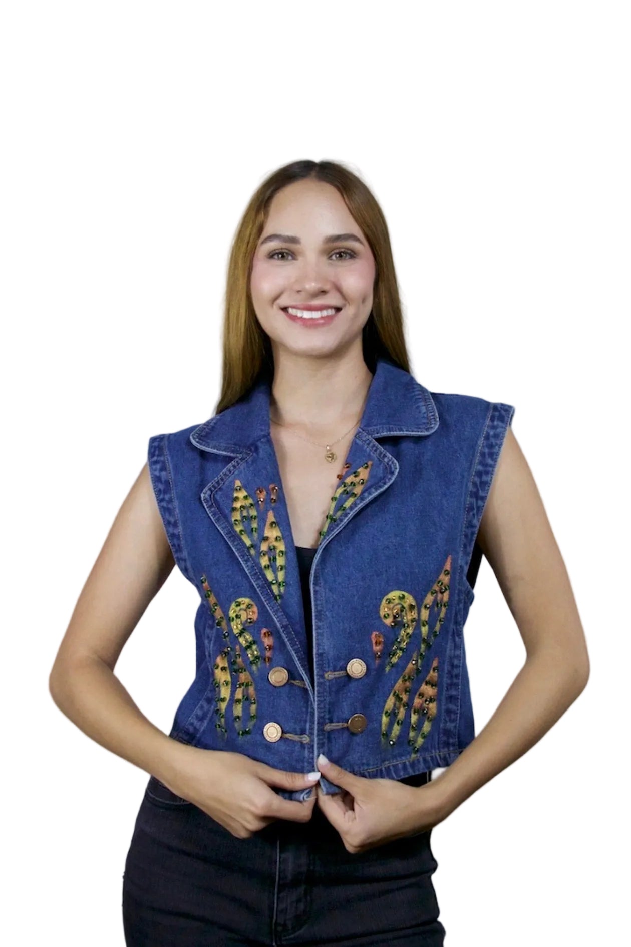 Radiant Heart Denim Vest M