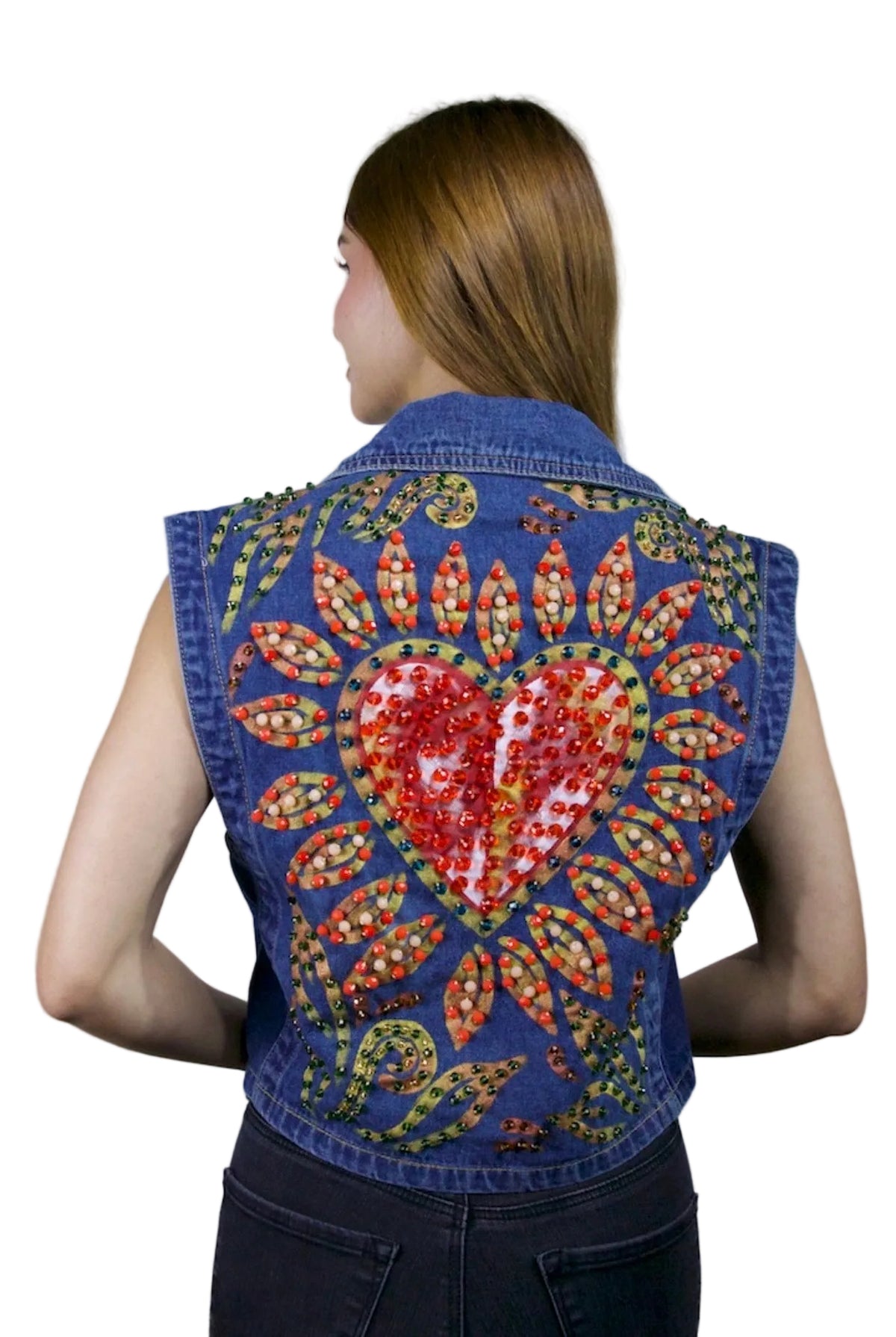 Radiant Heart Denim Vest M