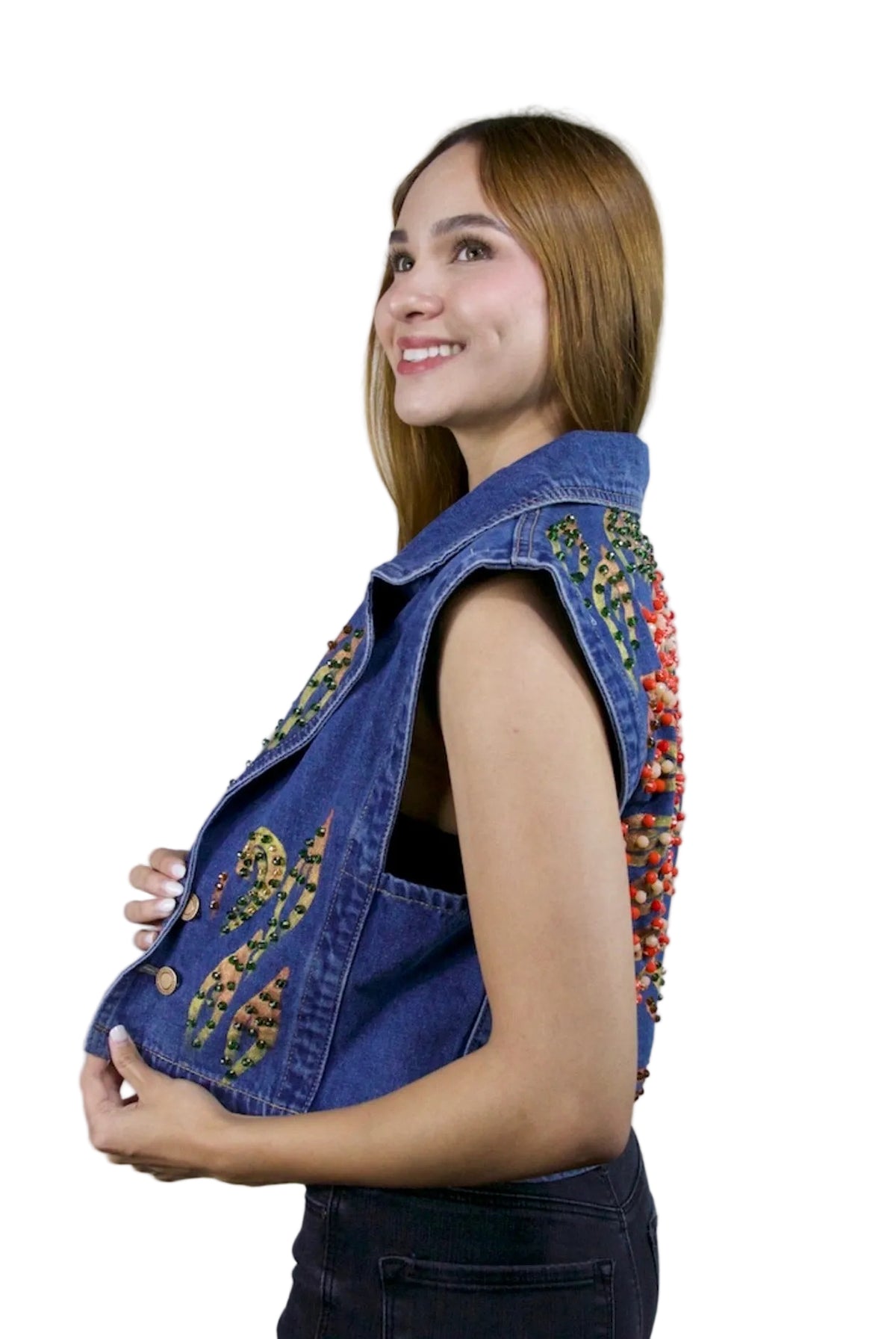 Radiant Heart Denim Vest M