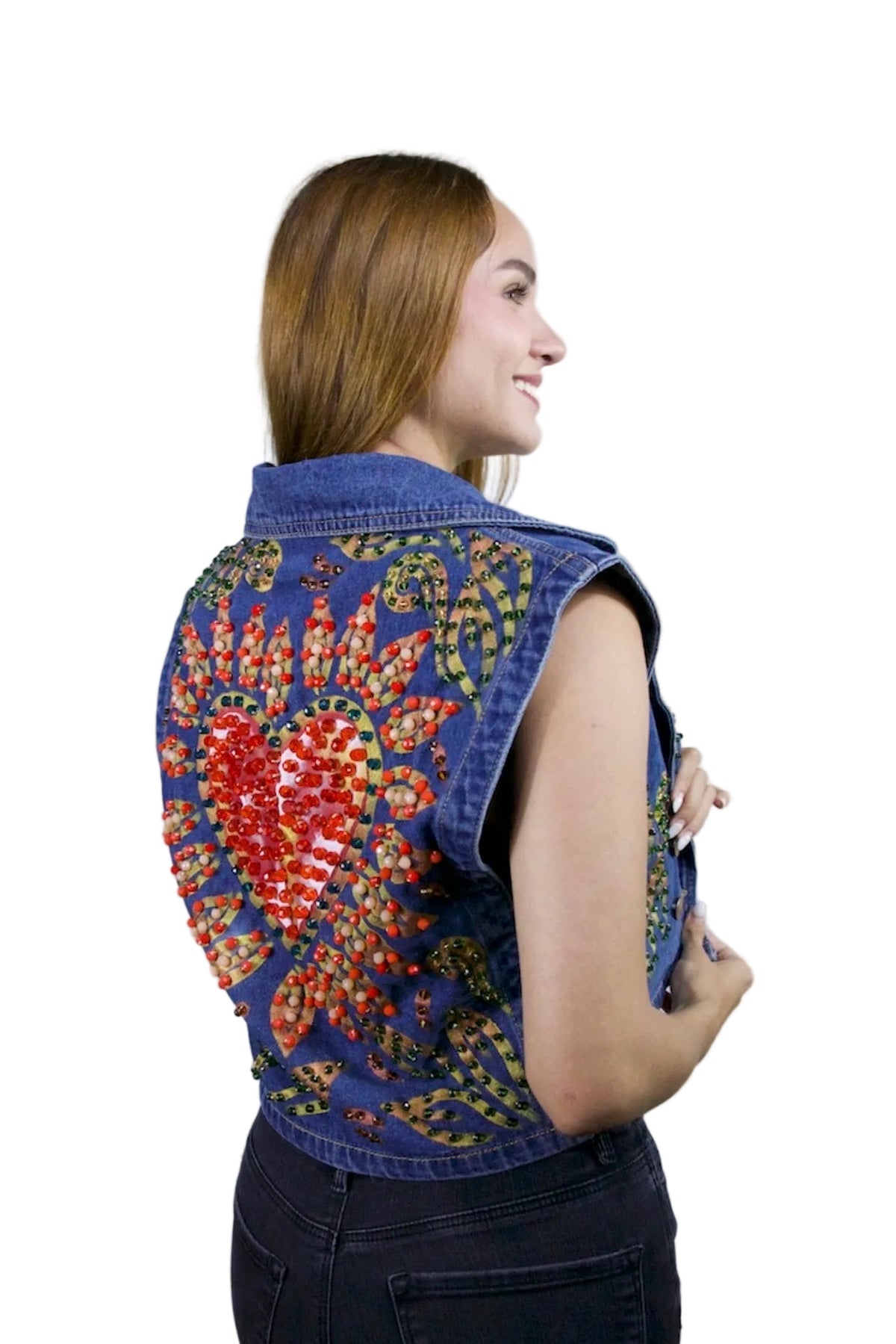 Radiant Heart Denim Vest M