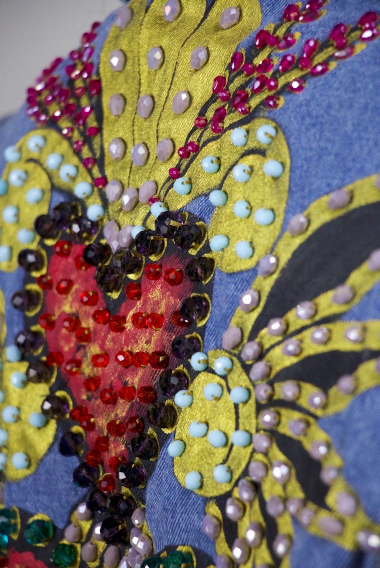 Radiant Hearts Denim Vest XL