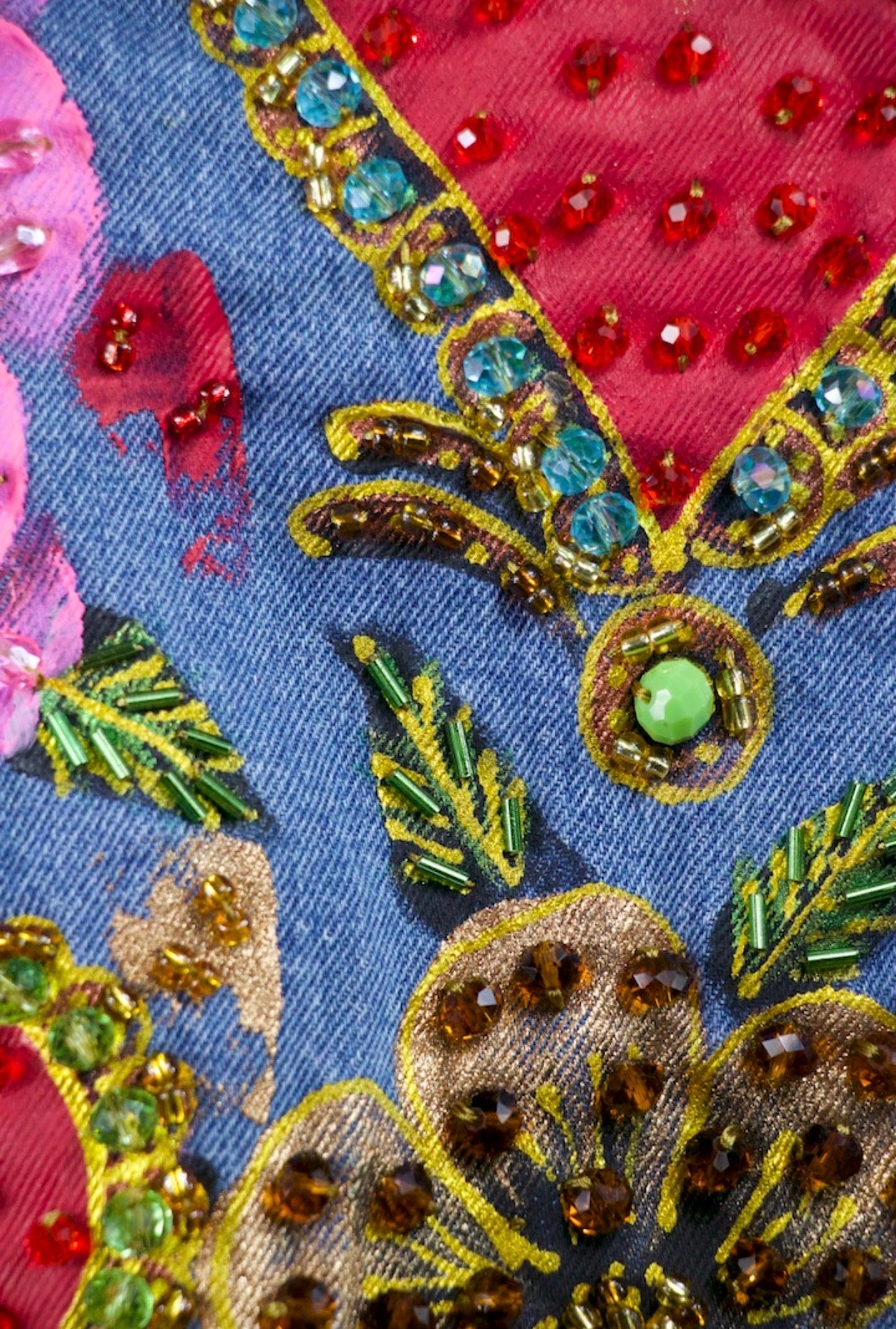 Sacred Hearts & Roses Denim Vest XL
