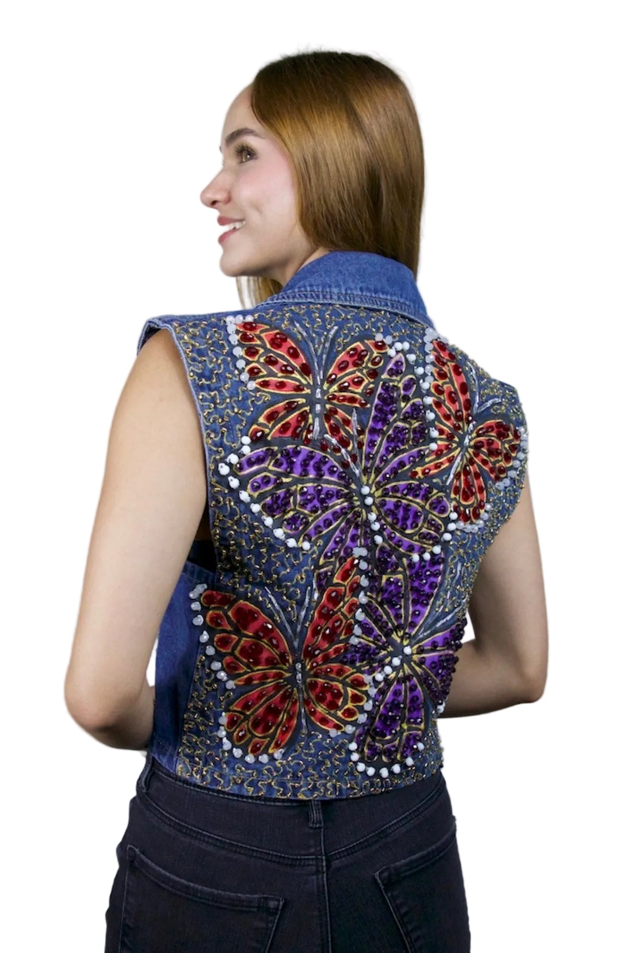 Monarch Dreams Denim Vest S