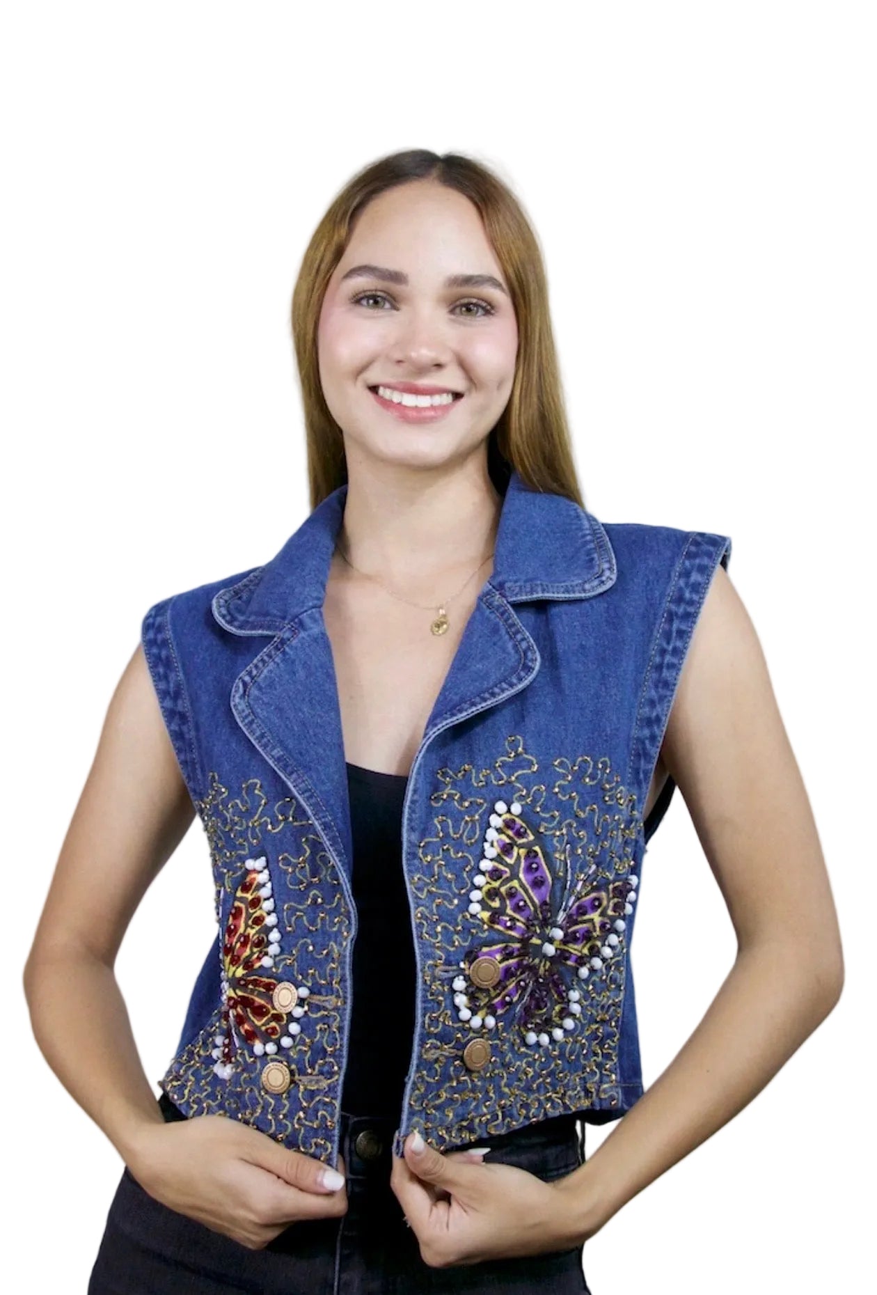 Monarch Dreams Denim Vest S